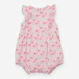 Romper pink with flamingo