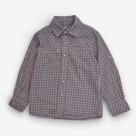Shirt western style checks pearl buttons