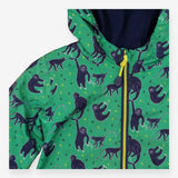 Little Lighthouse Raincoat green sloths monkeys