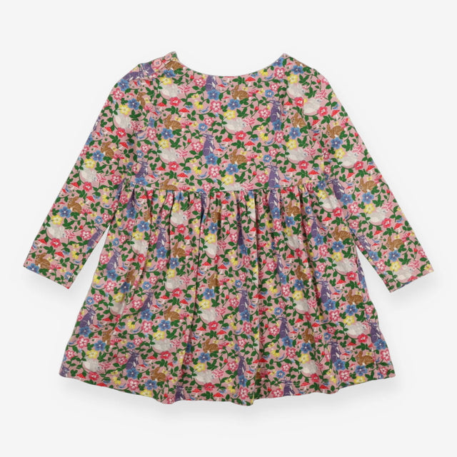 Pink dress coloured floral with bunnies