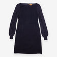 Wool Dress Navy Cable Knit Sleeve Shift