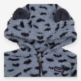 Fleece Bear Ears Hooded Blue with Black Spots