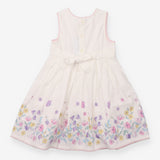 Party Dress white with Frill and Embroidered flowe