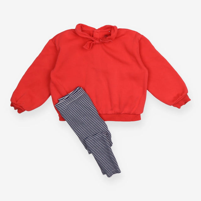 Outfits Sweatshirt orange and striped navy legging
