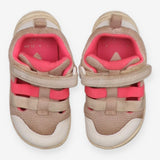 Cream and Pink Velcro Trainers 