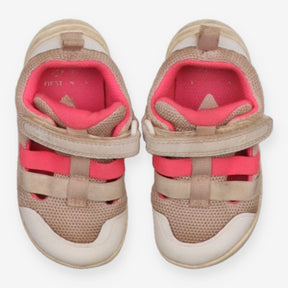 Cream and Pink Velcro Trainers 