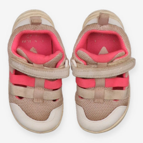 Cream and Pink Velcro Trainers 