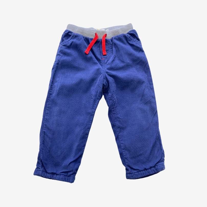 Blue Pull on Cords with Red Drawstring