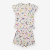 Pyjama White with Horses, Rainbows and Tepees