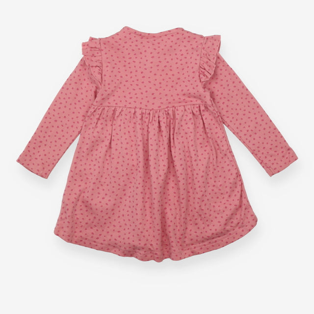 Pink long sleeve dress flower detail collar 