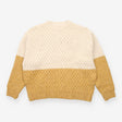 Cream & Mustard Colour Block Cable Knit Jumper
