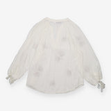 Blouse Ivory Botanical Embroidery Long Sleeve