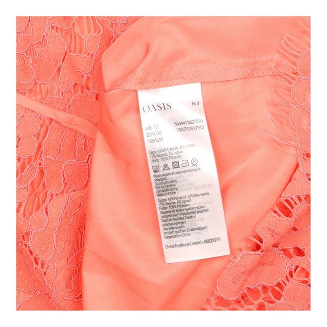 Dress Coral Pink Lace Off Shoulder Short Sleeve Mi