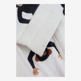 Cream Zip Sleepsuit with Monkeys