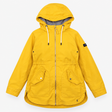 Coat Mustard Yellow Hooded Zip Front Rain Parka