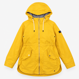 Coat Mustard Yellow Hooded Zip Front Rain Parka