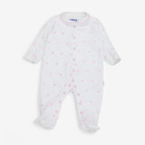 Sleepsuit White with Pink Hearts