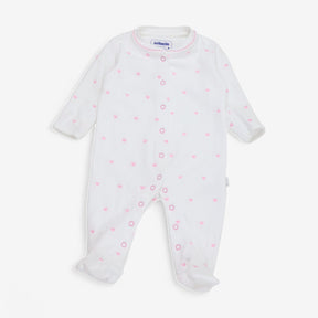 Sleepsuit White with Pink Hearts