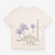 T-Shirt White Stegosaurus Applique