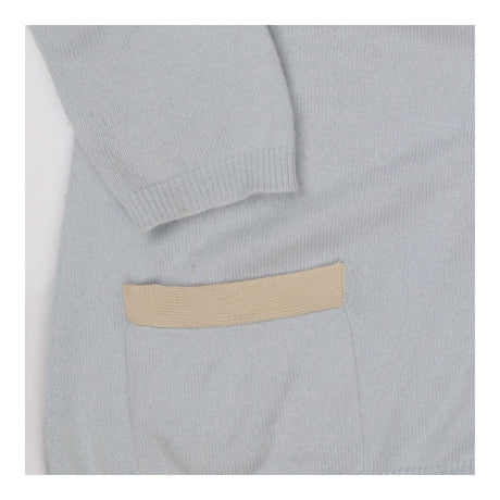 Loro Piana Baby Blue Cashmere Cardigan Cream Trim 