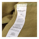Tunic Dress Khaki Green V Neck Short Sleeve Front 