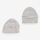 Baby Hats Grey and Black Striped 2-Pack