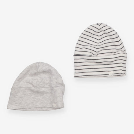 Baby Hats Grey and Black Striped 2-Pack