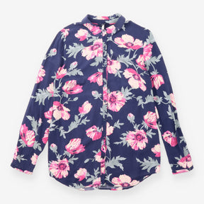 Shirt Navy Blue Floral Long Sleeve Button Down