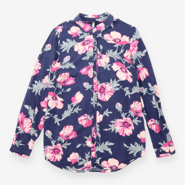 Shirt Navy Blue Floral Long Sleeve Button Down