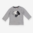 T-shirt long sleeve grey dog