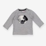 T-shirt long sleeve grey dog