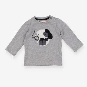 T-shirt long sleeve grey dog