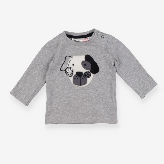 T-shirt long sleeve grey dog