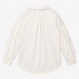 Off White Organic Cotton V-Neck Long Sleeve