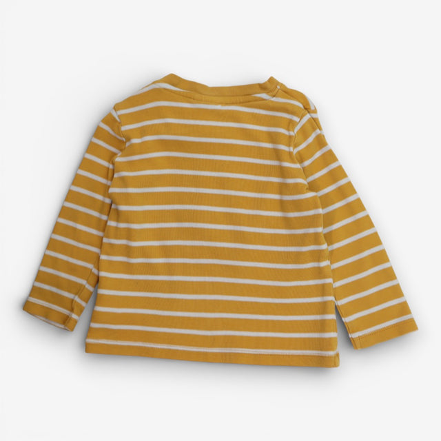 Tee LS orange stripe fox