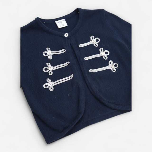 Cardigan Navy with Silver Button Detail