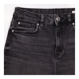 Jeans Mom High Waisted Tapered Black Washed Short 