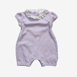 Purple and White Stripe Romper