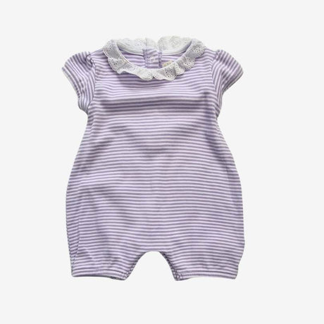 Purple and White Stripe Romper