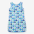 Dress Blue Green Mermaid Scale Print Cotton Shift