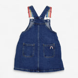 Denim Pinafore Dress with Fabric Straps