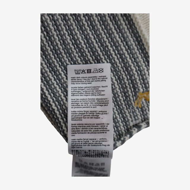 Knit Cardigan White with Grey Stripes