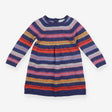 Dress Long Sleeved Knit Blue and Fairisle Stripe