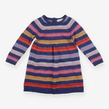 Dress Long Sleeved Knit Blue and Fairisle Stripe