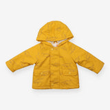 Yellow fleece lined dino print coat