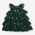 Green Layered Dress with Sparkly Stars 
