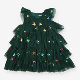 Green Layered Dress with Sparkly Stars 