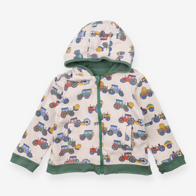 Green Tractor Hoodie Reversible
