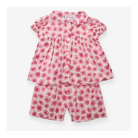 White with Pink Roses Pyjamas 