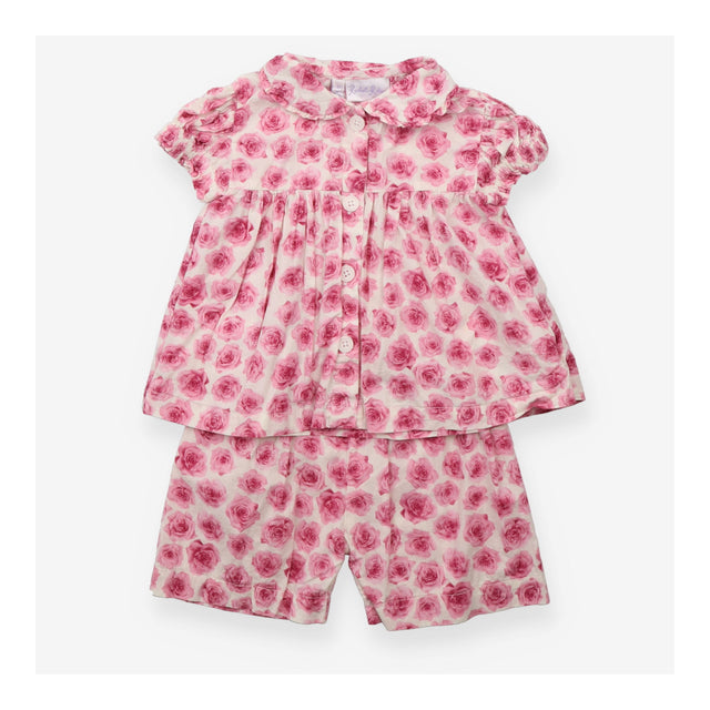 White with Pink Roses Pyjamas 